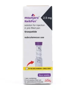 Mounjaro 2.5mg injection pen by Eli Lilly, single-use prefilled injector for weight management and type 2 diabetes treatment. Calpe Pharmacy Gibraltar.